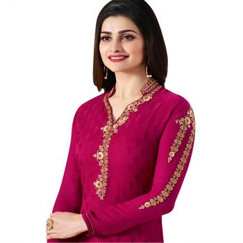 Pink embroidered brasso salwar with dupatta 2