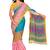 Multicolor printed chiffon saree with blouse