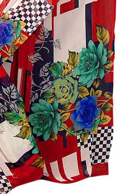 Multicolor printed georgette saree with blouse 2