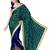 Blue embroidered chiffion saree with blouse