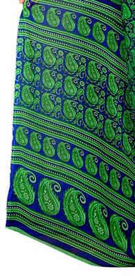 Green printed georgette saree with blouse 2
