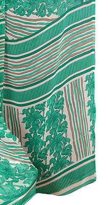 Green printed georgette saree with blouse 2