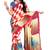 Multicolor printed georgette saree with blouse