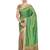 Green embroidered chiffon saree with blouse