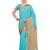 Sky blue embroidered chiffon saree with blouse
