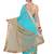 Sky blue embroidered chiffon saree with blouse