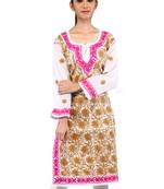 White embroidered cotton stitched kurtas-and-kurtis