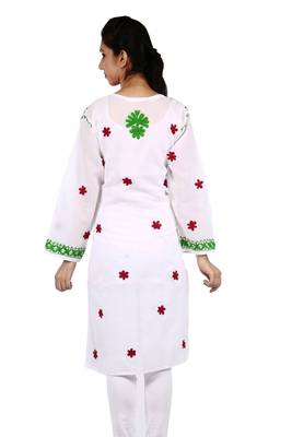White embroidered cotton stitched kurtas-and-kurtis 3