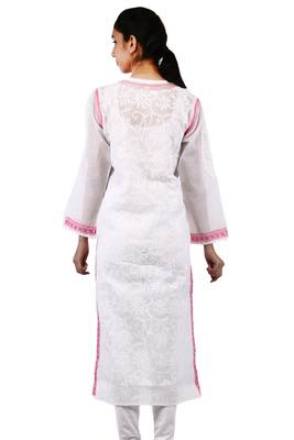 White embroidered cotton stitched kurtas-and-kurtis 3