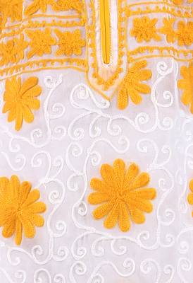 White embroidered georgette stitched kurtas-and-kurtis 4