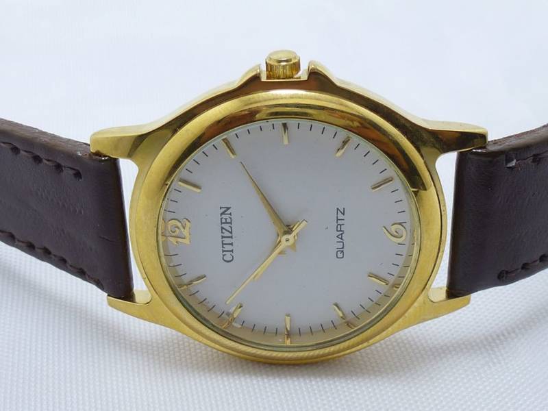 Gents Men Citizen Gold Plated Quartz Japan Wrist Watch
