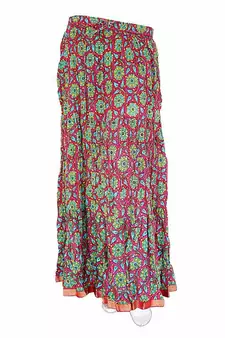 Jaipuri Pink Turquoise Fine Cotton Lehanga Skirt