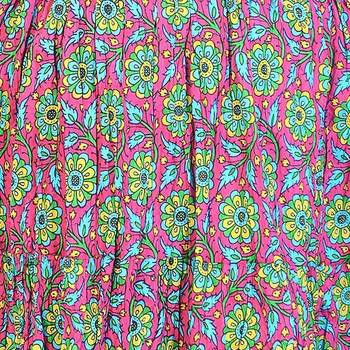 Jaipuri Pink Turquoise Fine Cotton Lehanga Skirt 4