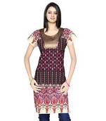 Exclusive Designer Brocade Black Cotton Kurti