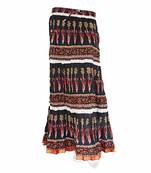 Bollywood Design Black N Red Pure Coton Long Skirt