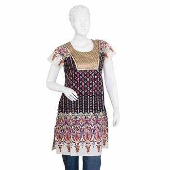 Exclusive Designer Brocade Black Cotton Kurti 3