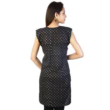 Designer Embroidered Fancy Black Cotton Kurti 2