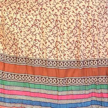 Multicolorcolor Base Handblock Print Long Cotton Skirt 4
