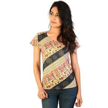 Designer Printed Multicolor Ethnic Cotton Top 1