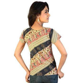 Designer Printed Multicolor Ethnic Cotton Top 2