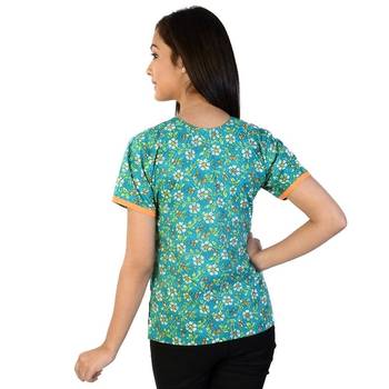 Sanganeri Sea Green Girls Pure Cotton Kurti 2