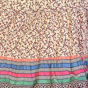 Multicolorcolor Base Handblock Print Mini Cotton Skirt 4