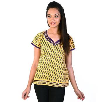 Designer Purple Bootie Yellow Base Cotton Top 1