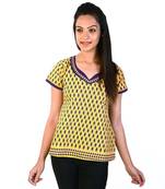 Designer Purple Bootie Yellow Base Cotton Top