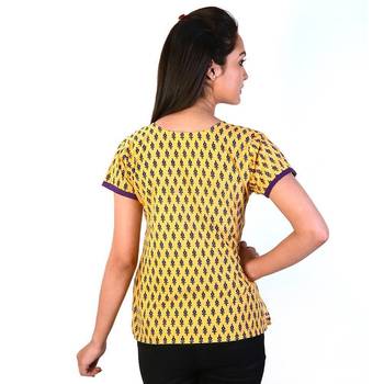 Designer Purple Bootie Yellow Base Cotton Top 2