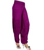 Modern Fine Rayon Crepe Purple Girls Harem Pants