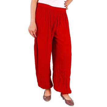 Designer Rayon Crepe Girls Red Color Harem Pants 1