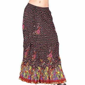Fancy Zari Work Multicolor -Colour Cotton Long Skirt 1