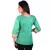 Floral Design Embroidery Sea Green Cotton Top