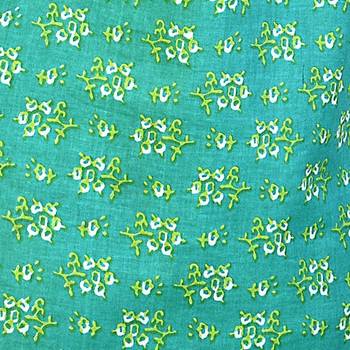Floral Design Embroidery Sea Green Cotton Top 3