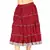 Silver Block Print Red Pure Cotton Short Skirt