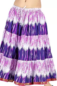 Tie And Dye Pink Purple Designer Cotton Skirt