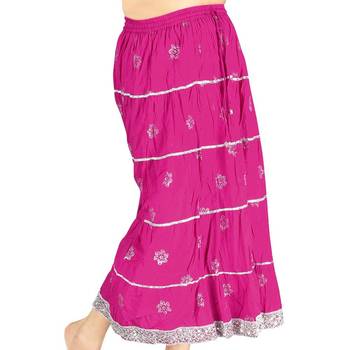 Sanganeri Hand Block Pink Pure Cotton Skirt 1