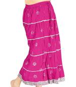 Sanganeri Hand Block Pink Pure Cotton Skirt