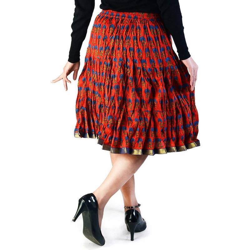 Green - Sanganeri Hand Block Print Cotton Wrap Around Skirt 83 main image 1
