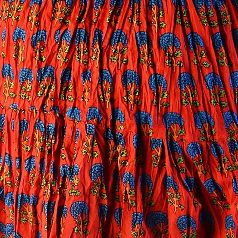 Green - Sanganeri Hand Block Print Cotton Wrap Around Skirt 83 main image 0