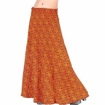Ethnic Yellow Cotton Wrap Around Cotton Skirt 1