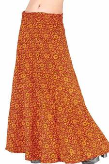 Ethnic Yellow Cotton Wrap Around Cotton Skirt