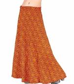 Ethnic Yellow Cotton Wrap Around Cotton Skirt