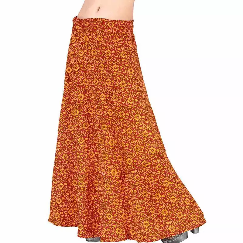 Ethnic Yellow Cotton Wrap Around Cotton Skirt