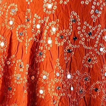 Mirror Work Bandhej Rajasthani Cotton Skirt 4
