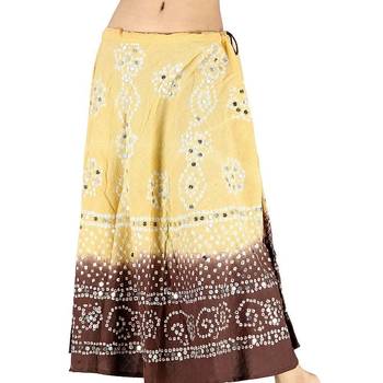 Bandhej Exclusive Beige Brown Cotton Skirt 1