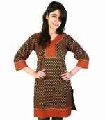 Rajasthani Hand Block Print Red Cotton Kurti