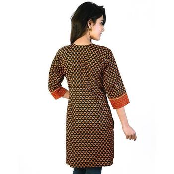 Rajasthani Hand Block Print Red Cotton Kurti 2