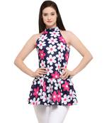 Women's Floral Printed High  Neck Top