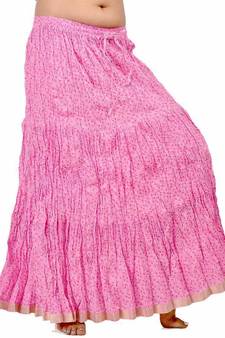 Zari Border Pink Cotton Fashionable Long Skirt